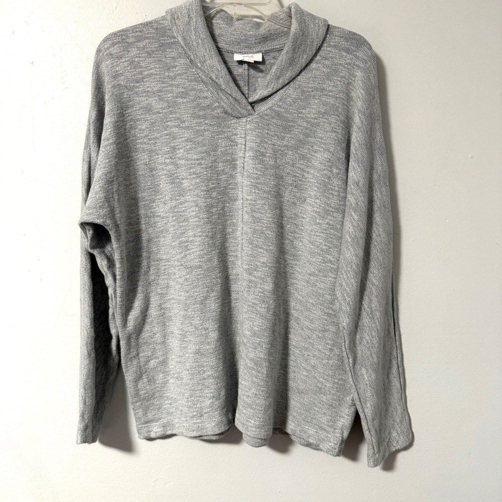 pure jill J. Jill Grey Marled Cowl Neck Pullover Sweater Womens M Cotton Spandex